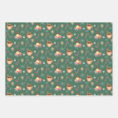 Cute Christmas Hot Cocoa Party Pattern Geschenkpapier Set (Vorderseite 2)