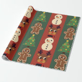 Cute Christmas Icons Gift Wrapping Paper Geschenkpapier (Ungerollt)