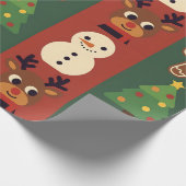 Cute Christmas Icons Gift Wrapping Paper Geschenkpapier (Ecke)