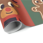 Cute Christmas Icons Gift Wrapping Paper Geschenkpapier (Rolleneckpunkt)