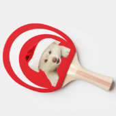 Cute Christmas Kitten & Heart Line Art Tischtennis Schläger (Seitenansicht)