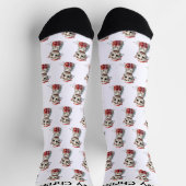 Cute Christmas Kitten on Gift Box Socken (Oben)