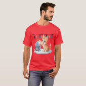 Cute Christmas Kitten Playing with Ornament T-Shirt (Vorne ganz)
