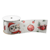 Cute Christmas Kittens Satin Ribbon Satinband (Spule)