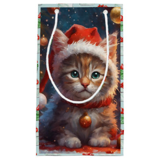 Cute Christmas Kitty Gift Bag Kleine Geschenktüte