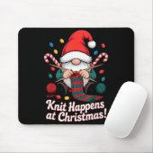 Cute Christmas Knitting Gnome Yarn Xmas For Men Wo Mousepad (Mit Mouse)