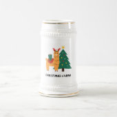 Cute Christmas Llama Illustration – Festive Holida Bierglas (Mittel)