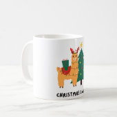 Cute Christmas Llama Illustration – Festive Holida Kaffeetasse (Vorderseite Links)