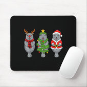 Cute Christmas Manatee Shirt, Holiday Manatee Sant Mousepad (Mit Mouse)