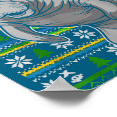 Cute Christmas Manatee Shirt, Manatee Ugly Xmas Sw Poster (Ecke)