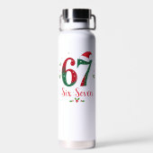 Cute Christmas Meme Six Seven 67 6 7 Holiday Trinkflasche (Rückseite)