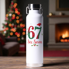 Cute Christmas Meme Six Seven 67 6 7 Holiday Trinkflasche