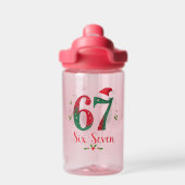 Cute Christmas Meme Six Seven 67 6 7 Holiday Trinkflasche (Rückseite)