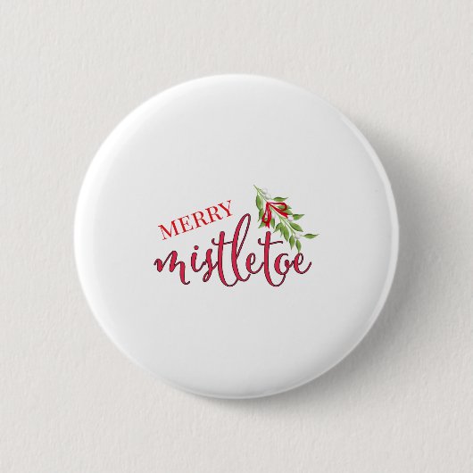 Cute Christmas Merry Mistletoe Button (Vorderseite)