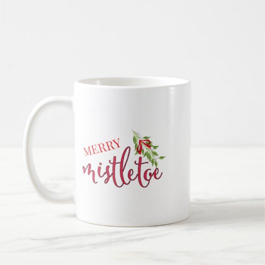 Cute Christmas Merry Mistletoe Kaffeetasse (Links)