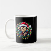Cute Christmas Monkey Santa Hat Lights Monkey Wome Kaffeetasse (Links)