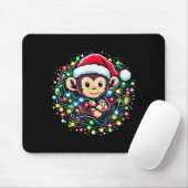 Cute Christmas Monkey Santa Hat Lights Monkey Wome Mousepad (Mit Mouse)