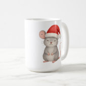 Cute Christmas Mouse in Santa Hat Kaffeetasse (VorderseiteRechts)