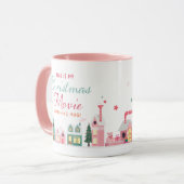 Cute Christmas Movie Watch Mug Pink Elf Workshop Tasse