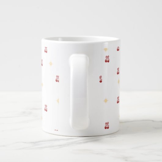 “Cute Christmas Mug with Red Bow Wreath" Jumbo-Tasse (Rückseite)