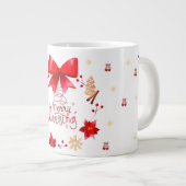 “Cute Christmas Mug with Red Bow Wreath" Jumbo-Tasse (Vorderseite Rechts)