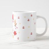 “Cute Christmas Mug with Red Bow Wreath" Jumbo-Tasse (Rechts)