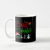 Cute Christmas Nice Naughty 6-7 Snowman Holiday Te Kaffeetasse (Links)