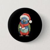 Cute Christmas Onus Parrot Santa Bird Lovers Button (Vorderseite)