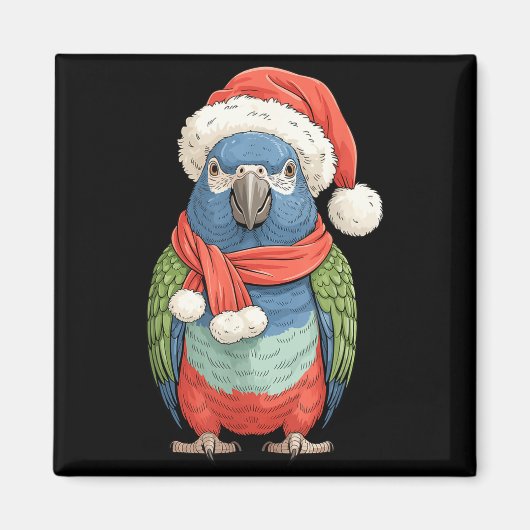 Cute Christmas Onus Parrot Santa Bird Lovers  Magnet (Vorne)