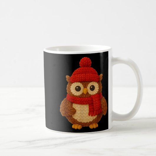 Cute Christmas Owl Winter Snow Kaffeetasse (Rechts)
