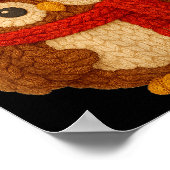 Cute Christmas Owl Winter Snow  Poster (Ecke)