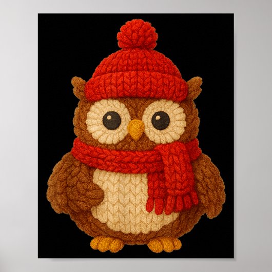 Cute Christmas Owl Winter Snow Poster (Vorne)