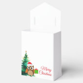 Cute Christmas Owl with Santa Hat Favor Box Geschenkschachtel (Geöffnet)