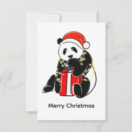 Cute Christmas Panda – Minimal Holiday Dankeskarte