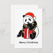 Cute Christmas Panda  – Minimal Holiday  Dankeskarte (Vorne/Hinten)