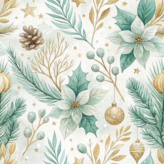 Cute Christmas Paper Plates Pastel Sage and Gold Pappteller