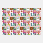 Cute Christmas Patchwork Pattern Geschenkpapier Set (Vorderseite 2)