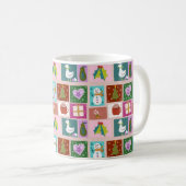 Cute Christmas Patchwork Pattern Kaffeetasse (VorderseiteRechts)