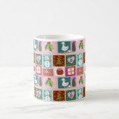 Cute Christmas Patchwork Pattern Kaffeetasse (Mittel)