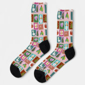 Cute Christmas Patchwork Pattern Socken (Linkes Detail)