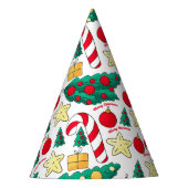 Cute Christmas Pattern Party Hat Partyhütchen (Vorderseite)