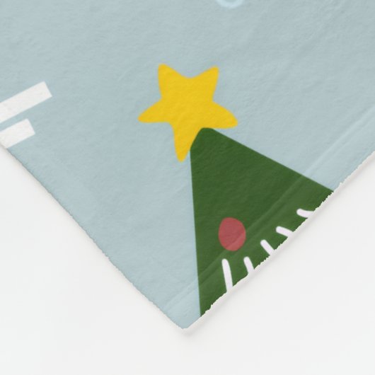 Cute Christmas Pattern | Snowman, Reindeer & Tree Fleecedecke (Ecke)