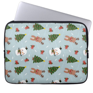 Cute Christmas Pattern | Snowman, Reindeer & Tree Laptopschutzhülle