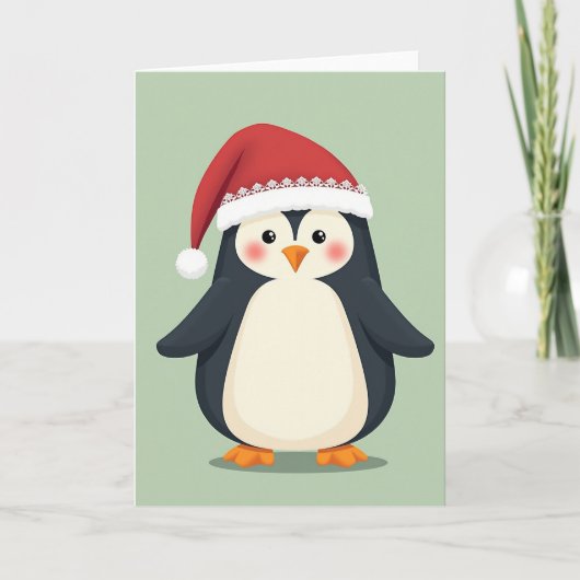 Cute Christmas Penguin Card Karte (Vorderseite)