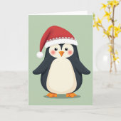 Cute Christmas Penguin Card Karte (Gelbe Blume)