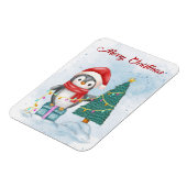 Cute Christmas Penguin Decorating Tree with Lights Magnet (Linke Seite)