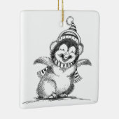 Cute Christmas Penguin, Happy Baby Bird Keramikornament (Rechts)