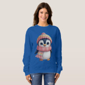 Cute Christmas Penguin Illustration Sweatshirt (Vorne ganz)