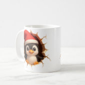 Cute Christmas Penguin Mug - Custom Name Santa Hat Kaffeetasse (Vorderseite Links)