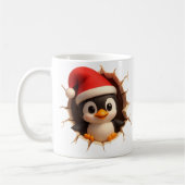 Cute Christmas Penguin Mug - Custom Name Santa Hat Kaffeetasse (Links)